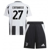 Maglie da calcio Juventus Andrea Cambiaso #27 Prima Maglia Bambino 2024-25 Manica Corta (+ Pantaloni corti)